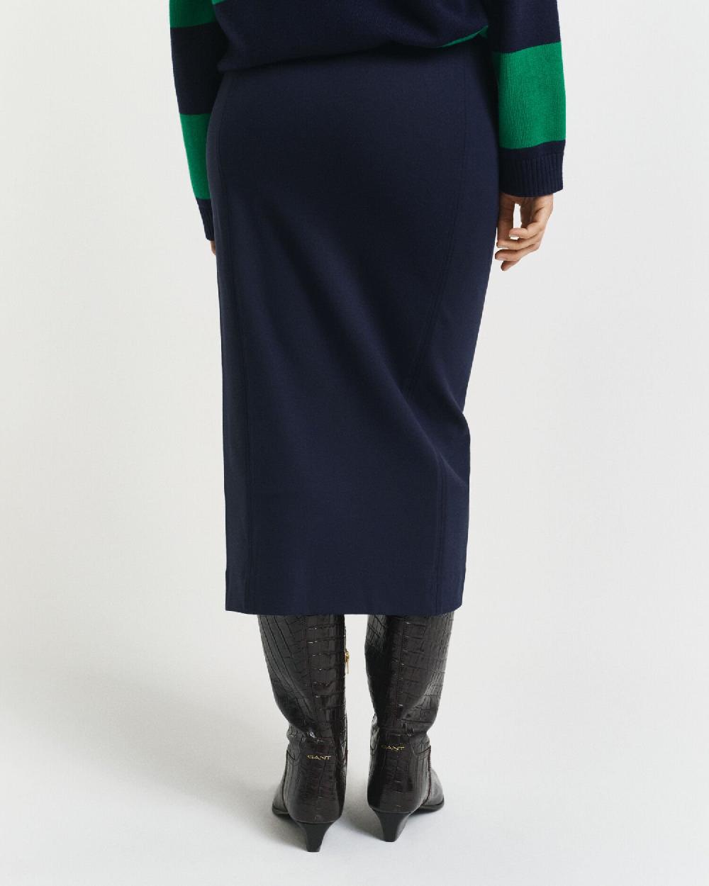 Gant Jersey Pencil Skirt Evening Blue