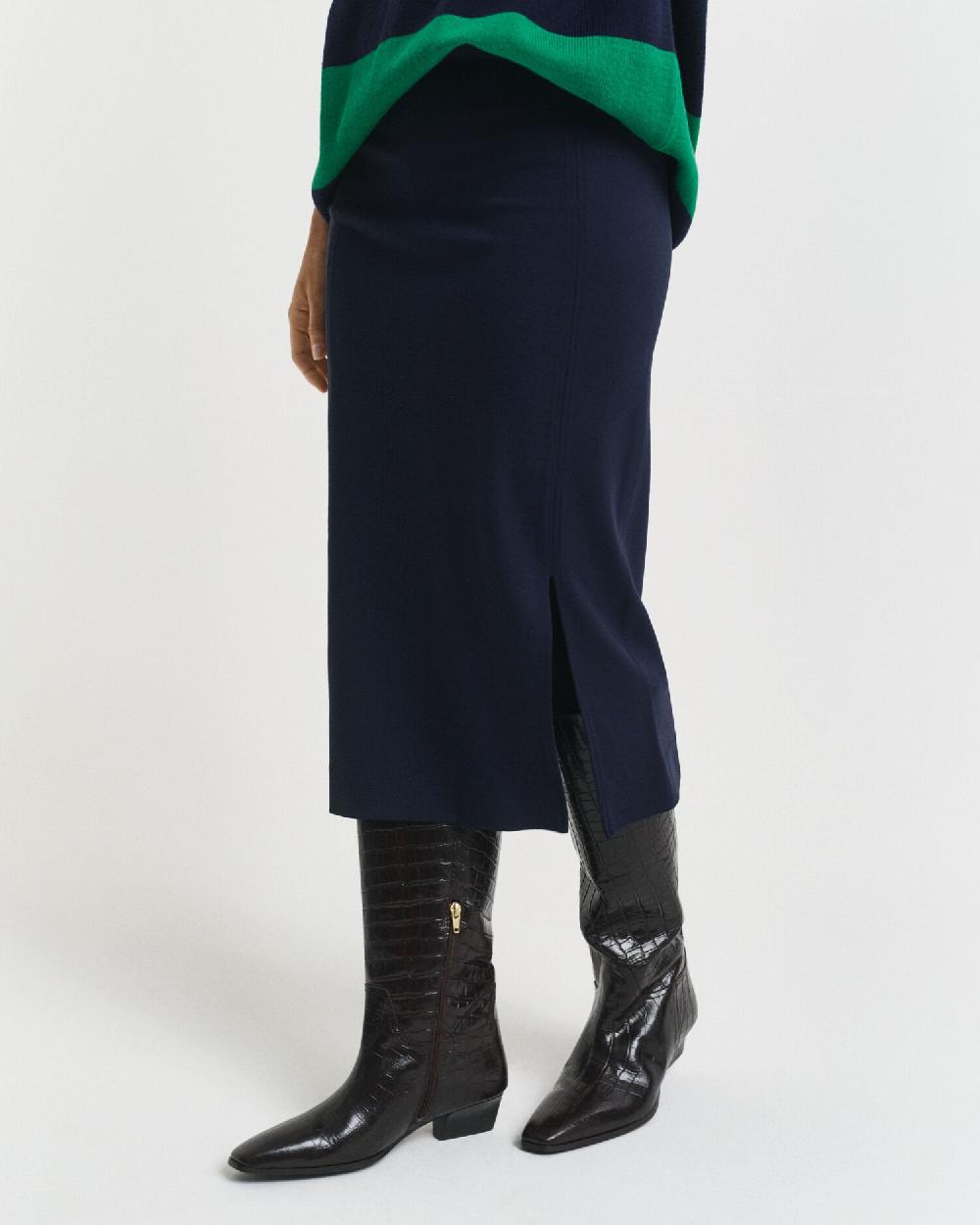 Gant Jersey Pencil Skirt Evening Blue