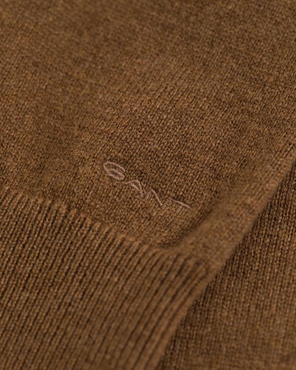 Gant Knitted Superfine Lambswool Dress Warm Khaki