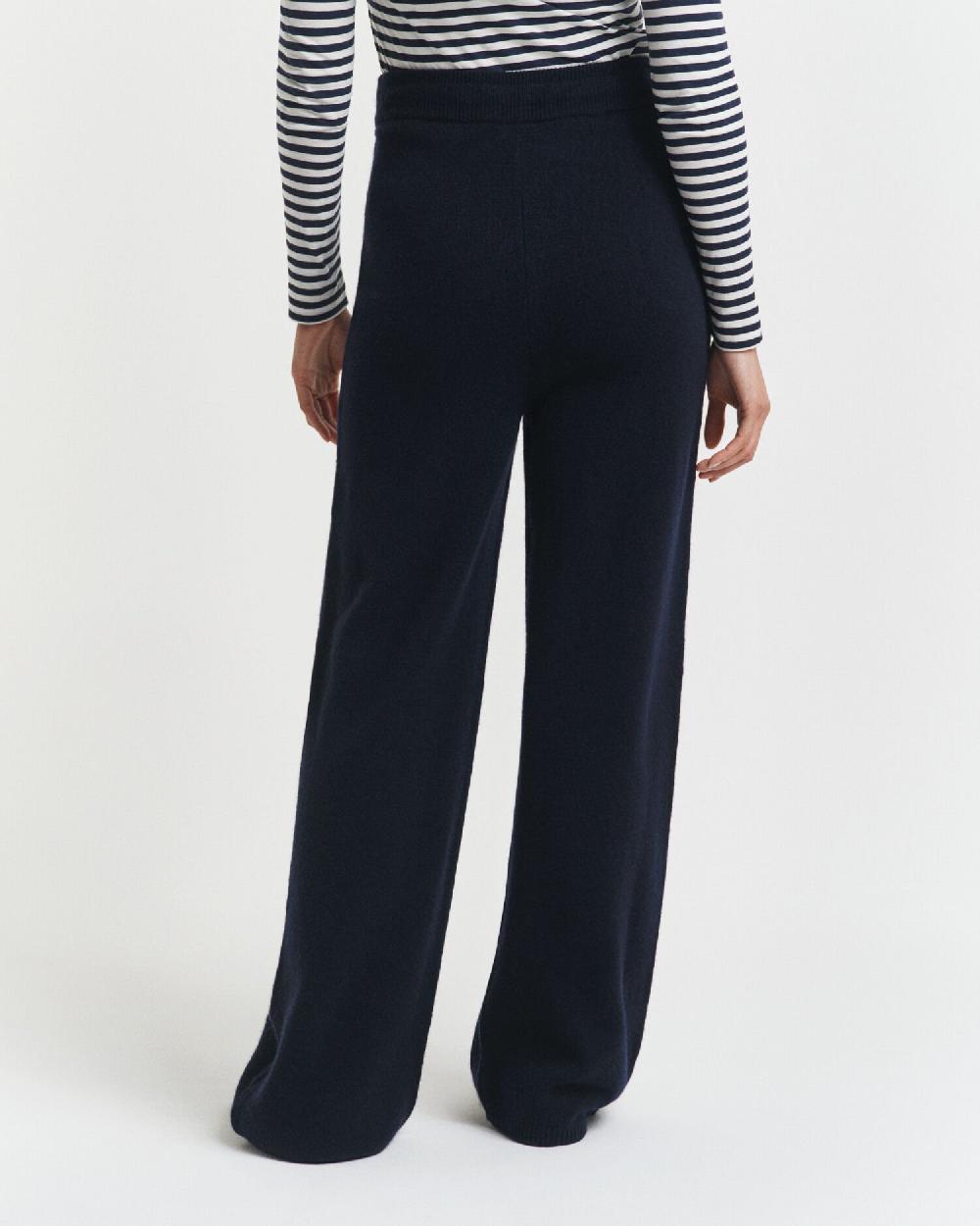 Gant Knitted Wool Pants Evening Blue