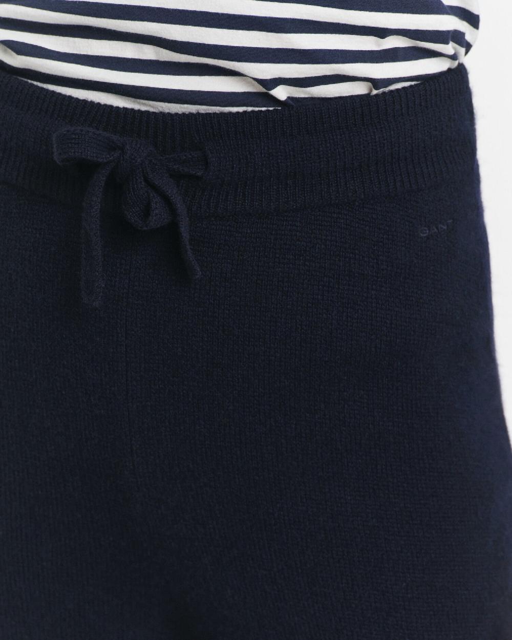 Gant Knitted Wool Pants Evening Blue