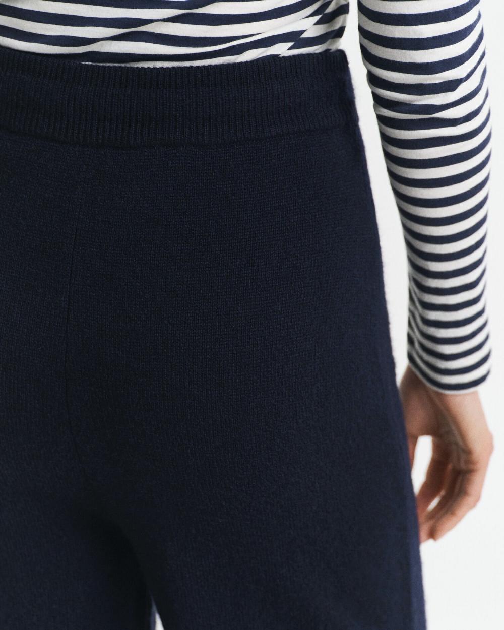 Gant Knitted Wool Pants Evening Blue
