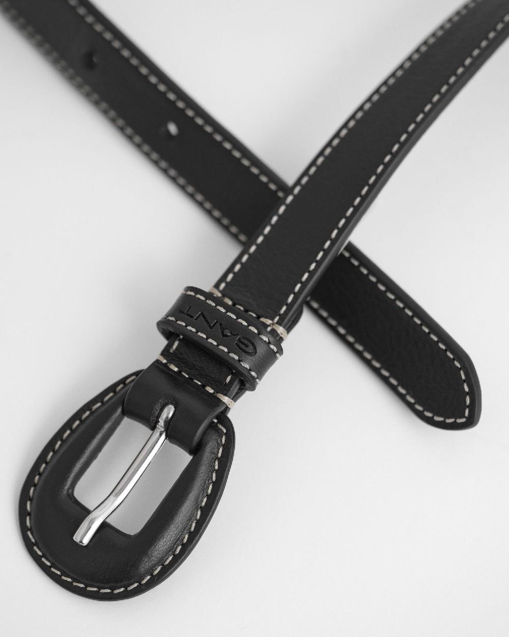 Gant Leather Covered Buckle Belt Black