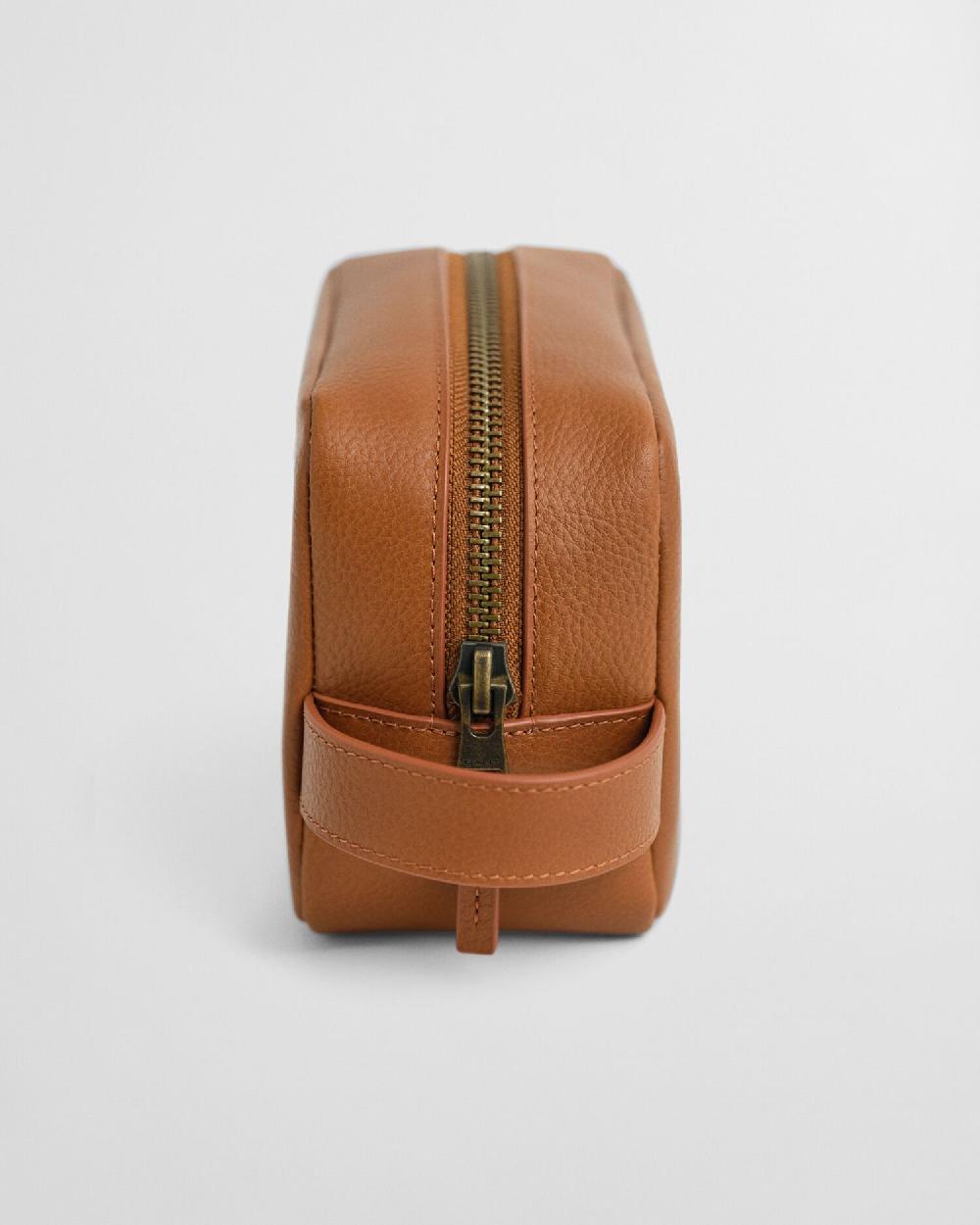 Gant Leather Toiletry Bag Cognac