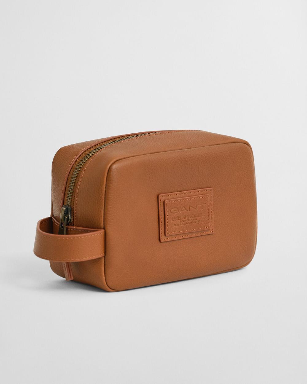 Gant Leather Toiletry Bag Cognac