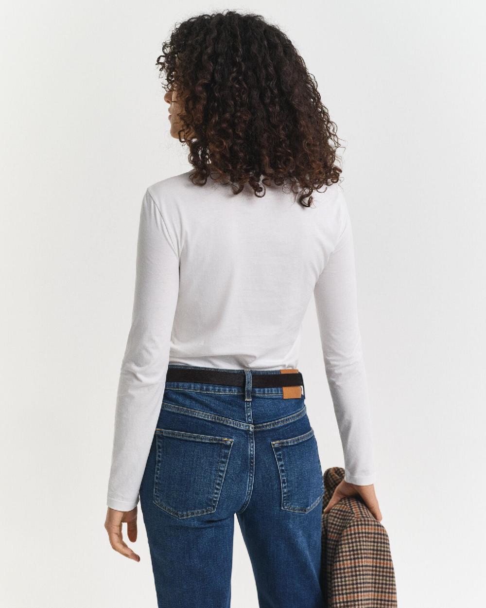 Gant Light Cotton Long Sleeve T-Shirt White