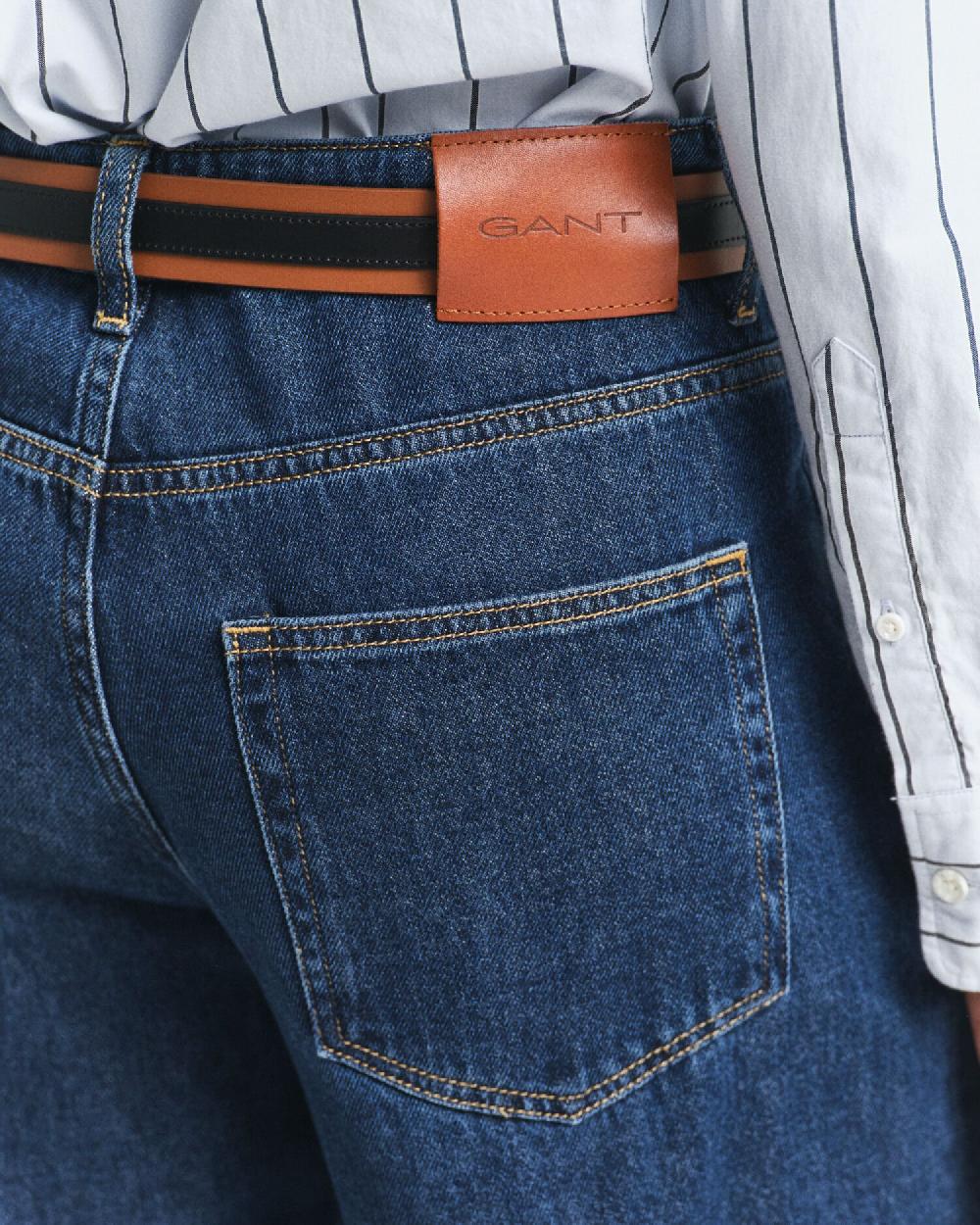 Gant Low-Rise Wide Leg Jeans Dark Blue Worn In