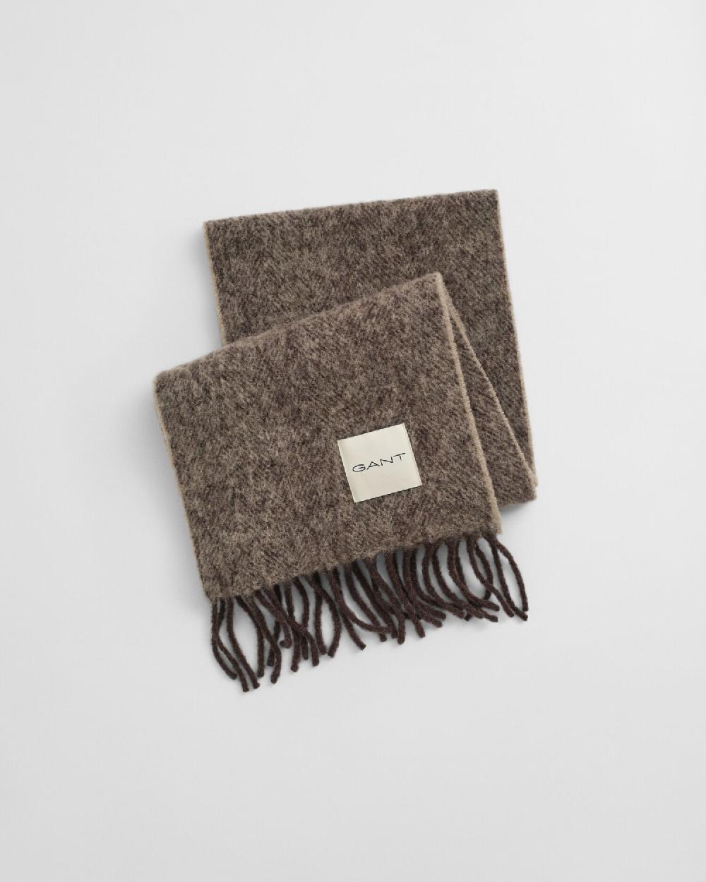 gant Mohair Alpaca Herringbone Scarf deep brown