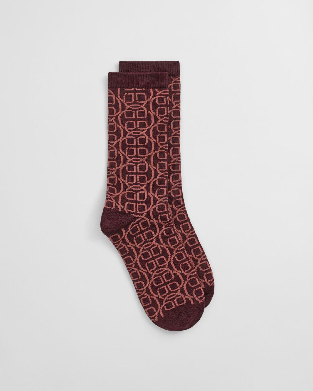gant Monogram Socks plum wine