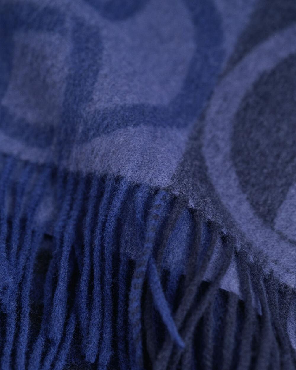 Gant Monogram Wool Scarf Evening Blue