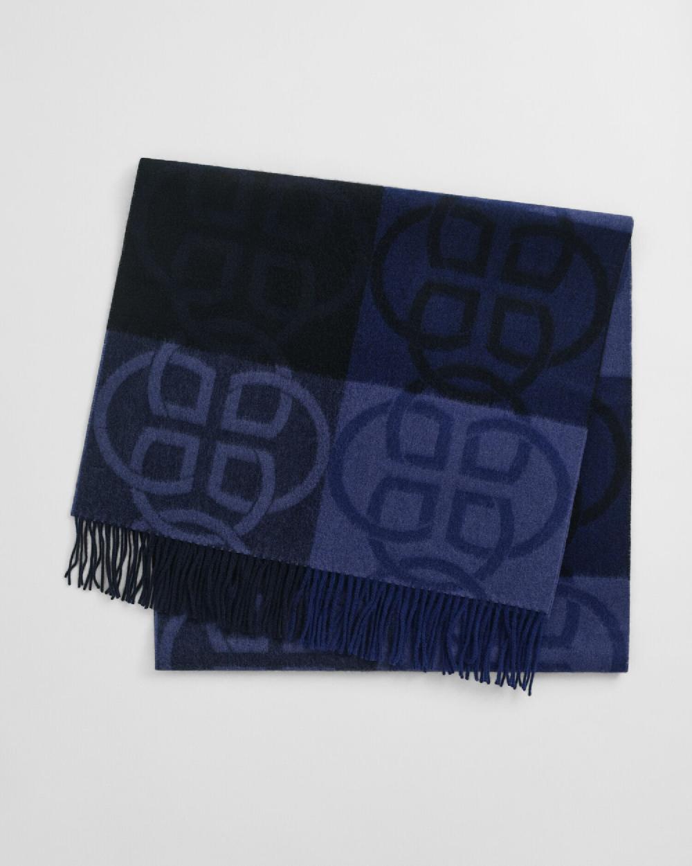 gant Monogram Wool Scarf evening blue