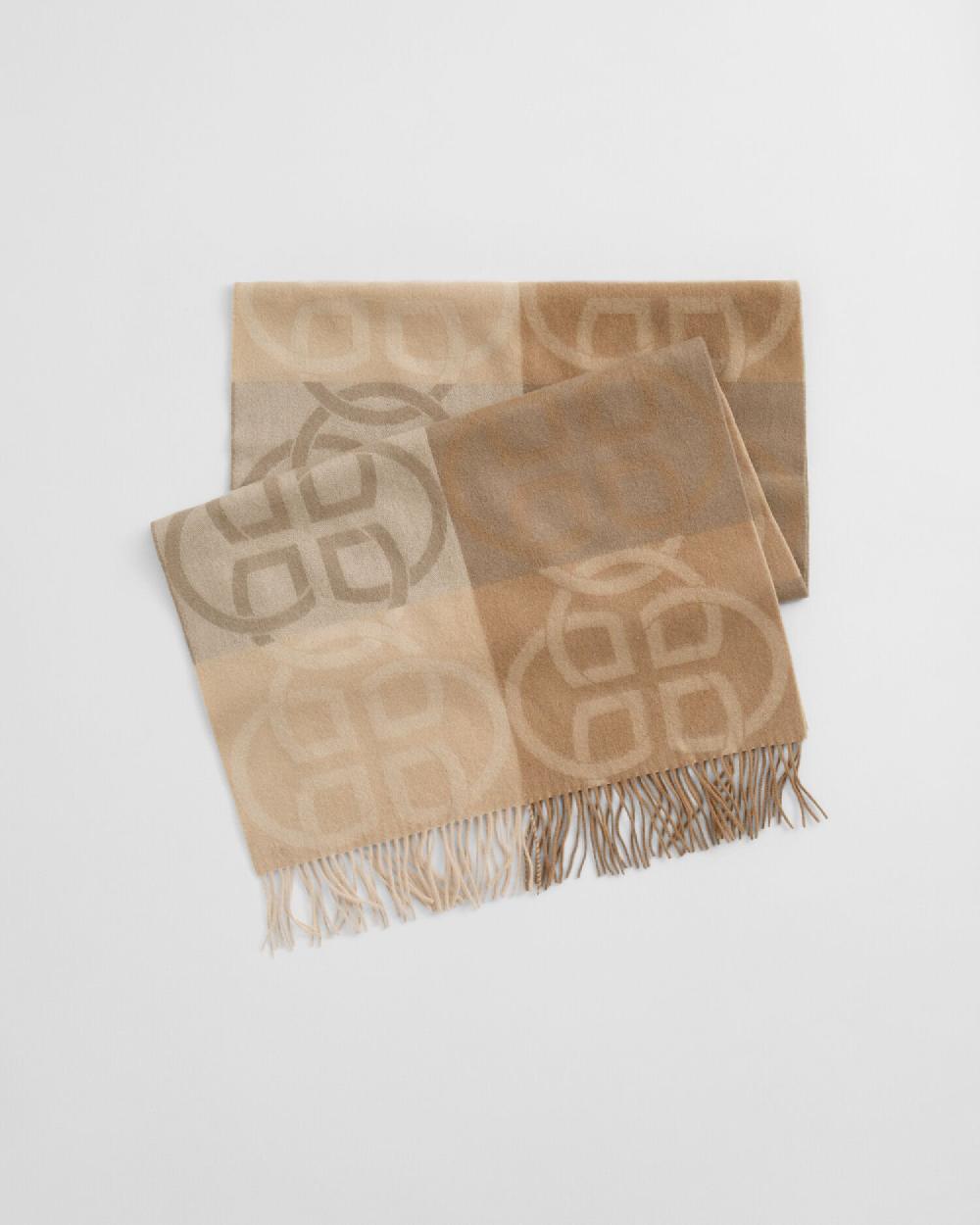 Gant Monogram Wool Scarf Warm Khaki