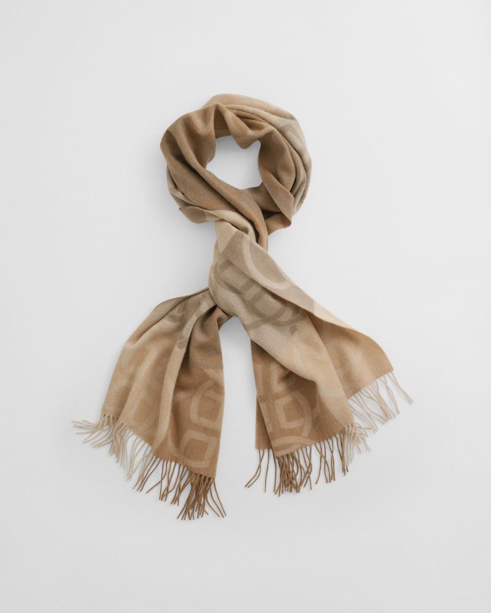Gant Monogram Wool Scarf Warm Khaki