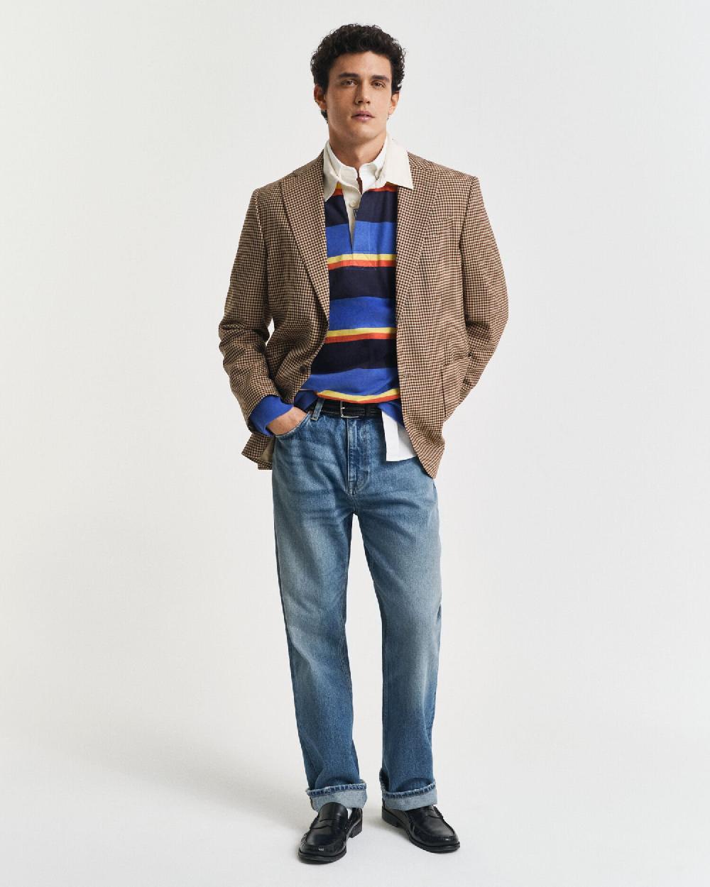 Gant Multi Striped Heavy Rugger Rich Blue