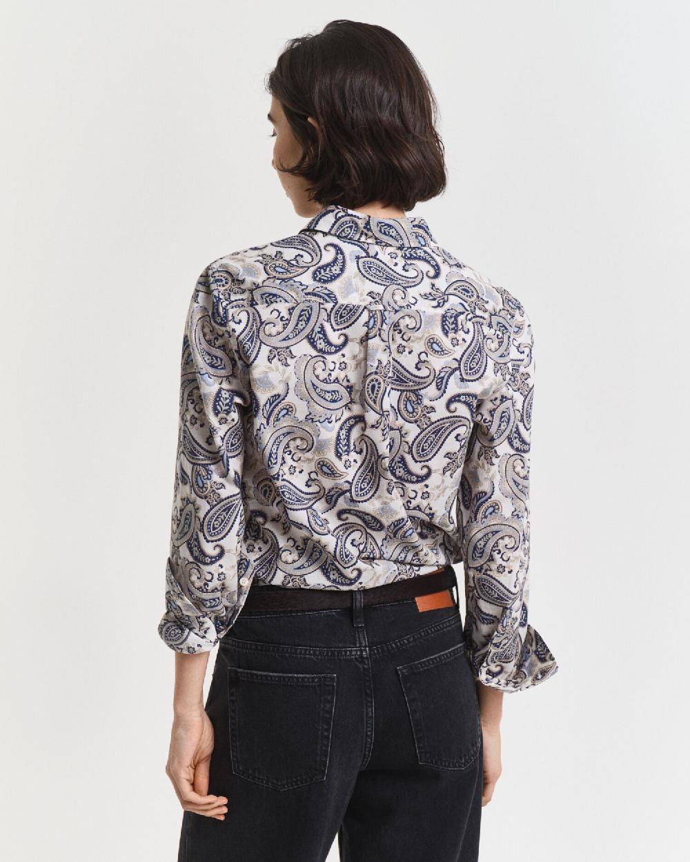 Gant Paisley Cotton Voile Shirt Persian Blue
