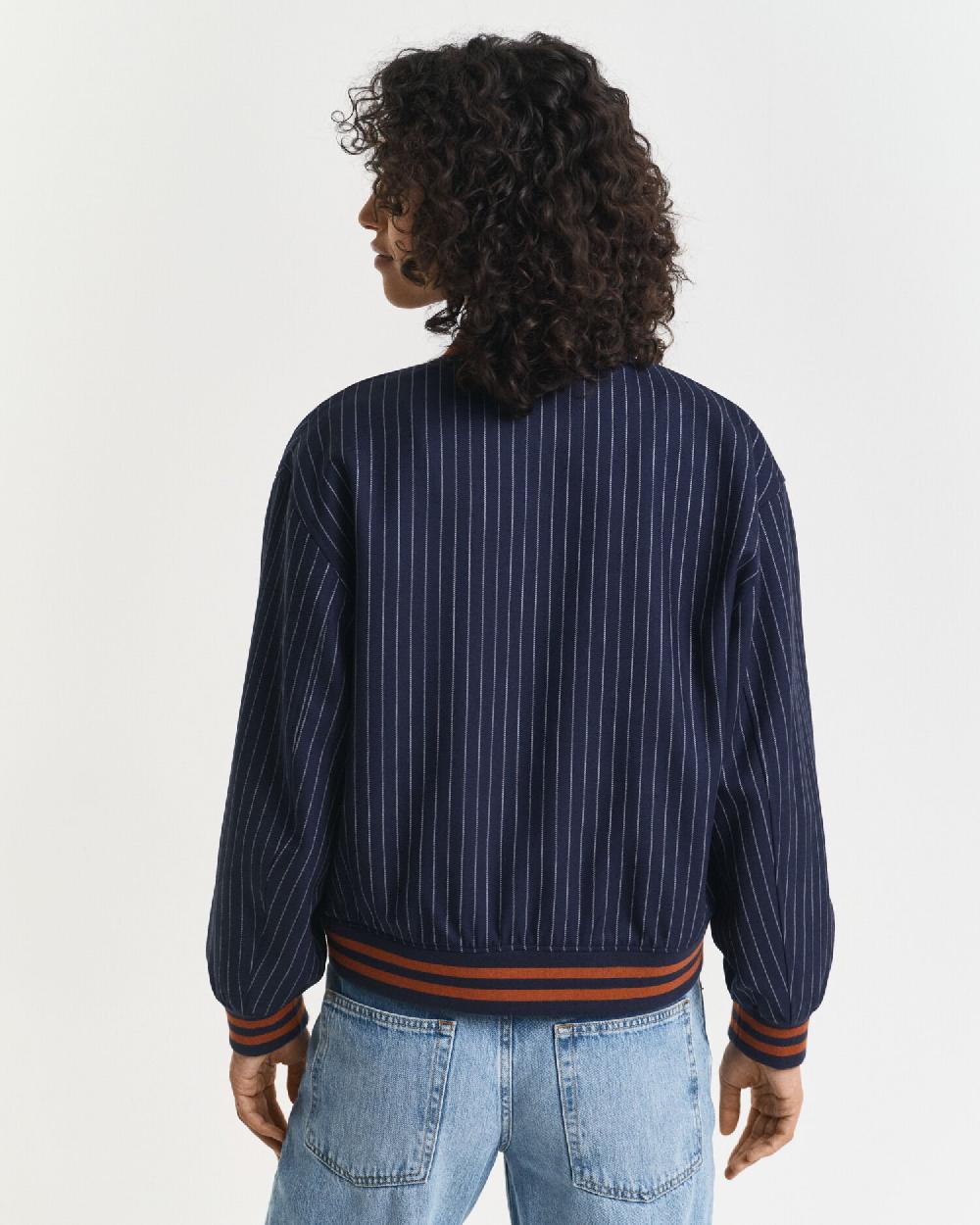 Gant Pinstriped Varsity Jacket Evening Blue