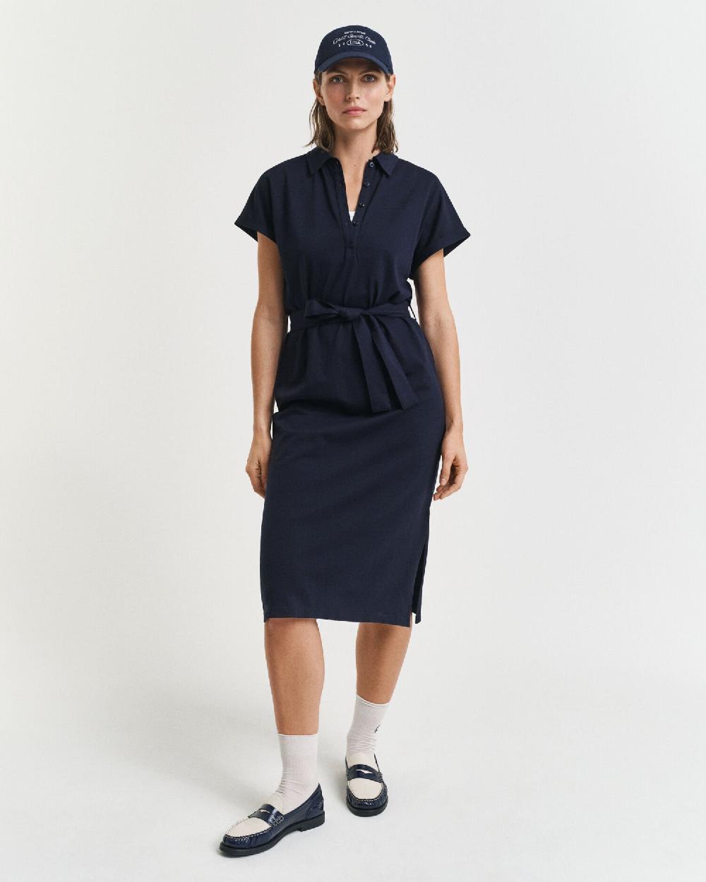 Gant Piqué Polo Dress Evening Blue