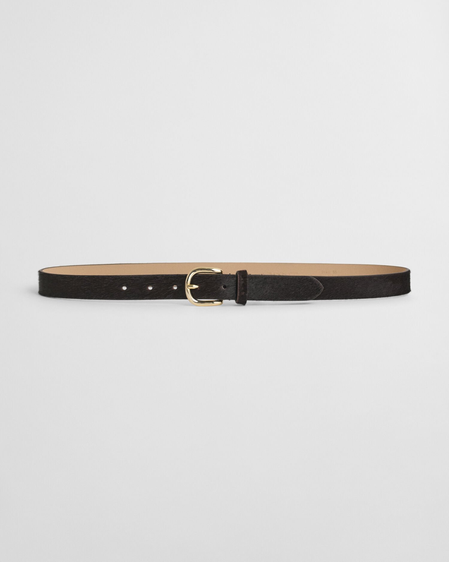 gant Pony Hair Leather Belt deep brown