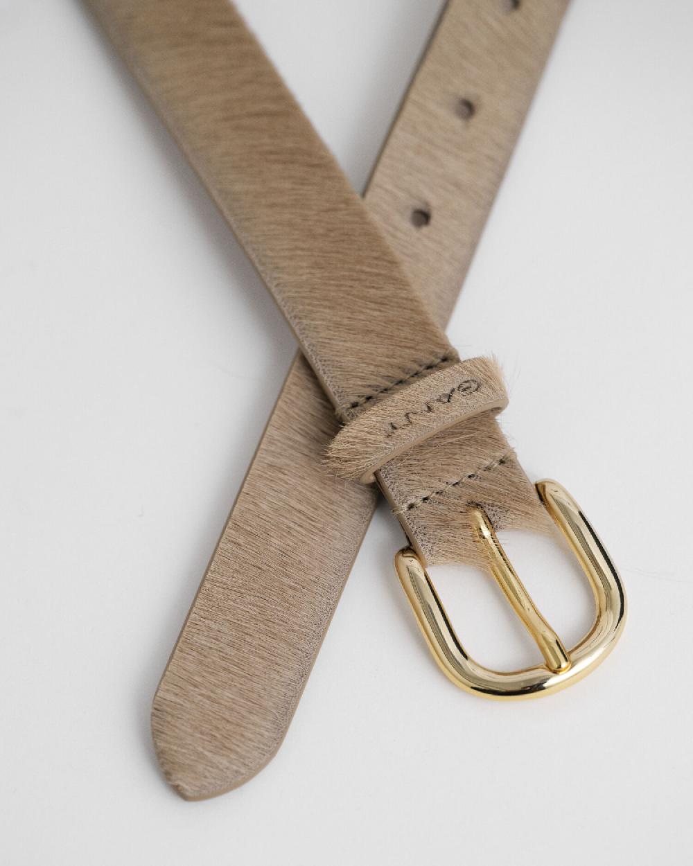 Gant Pony Hair Leather Belt Greige