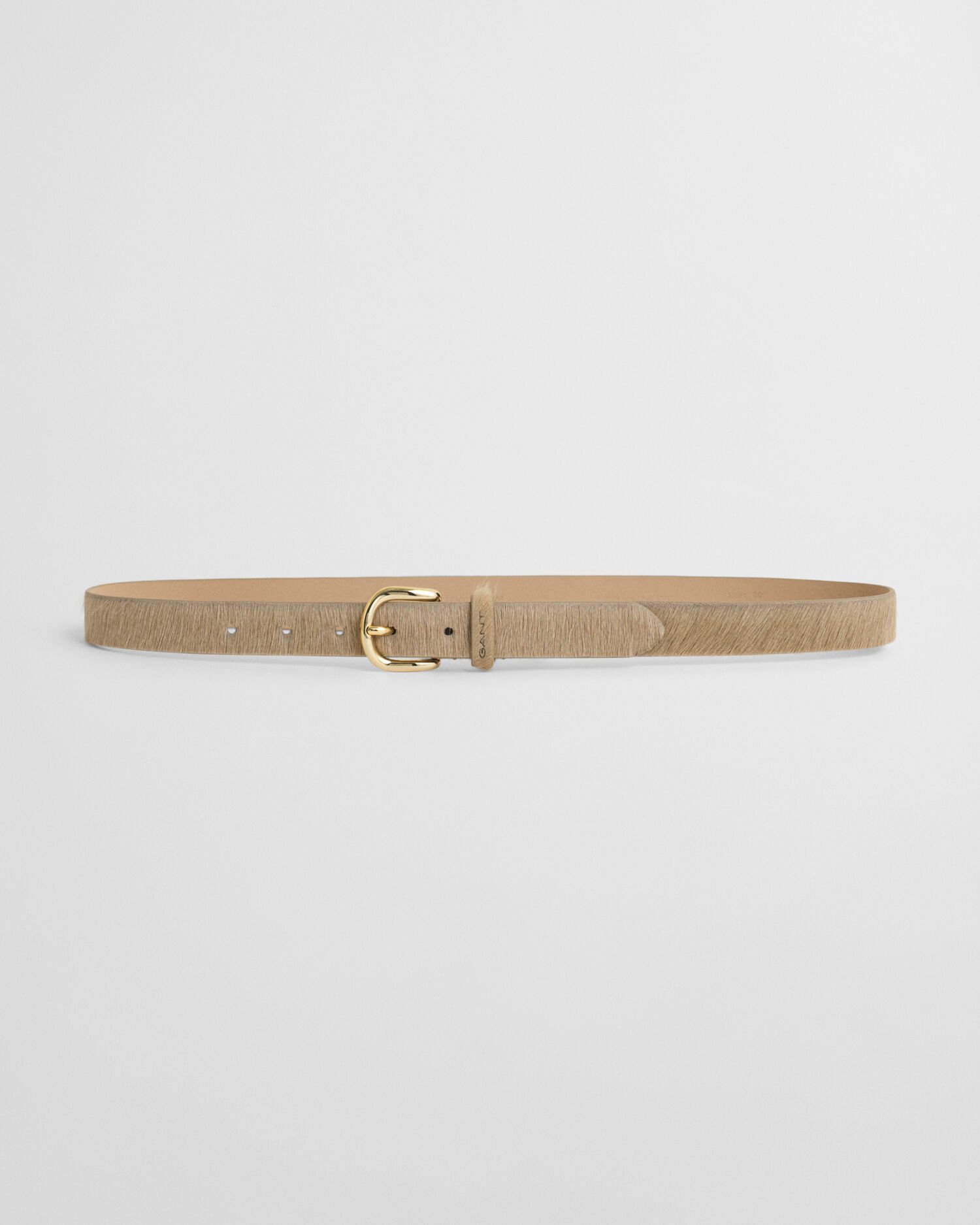 gant Pony Hair Leather Belt greige