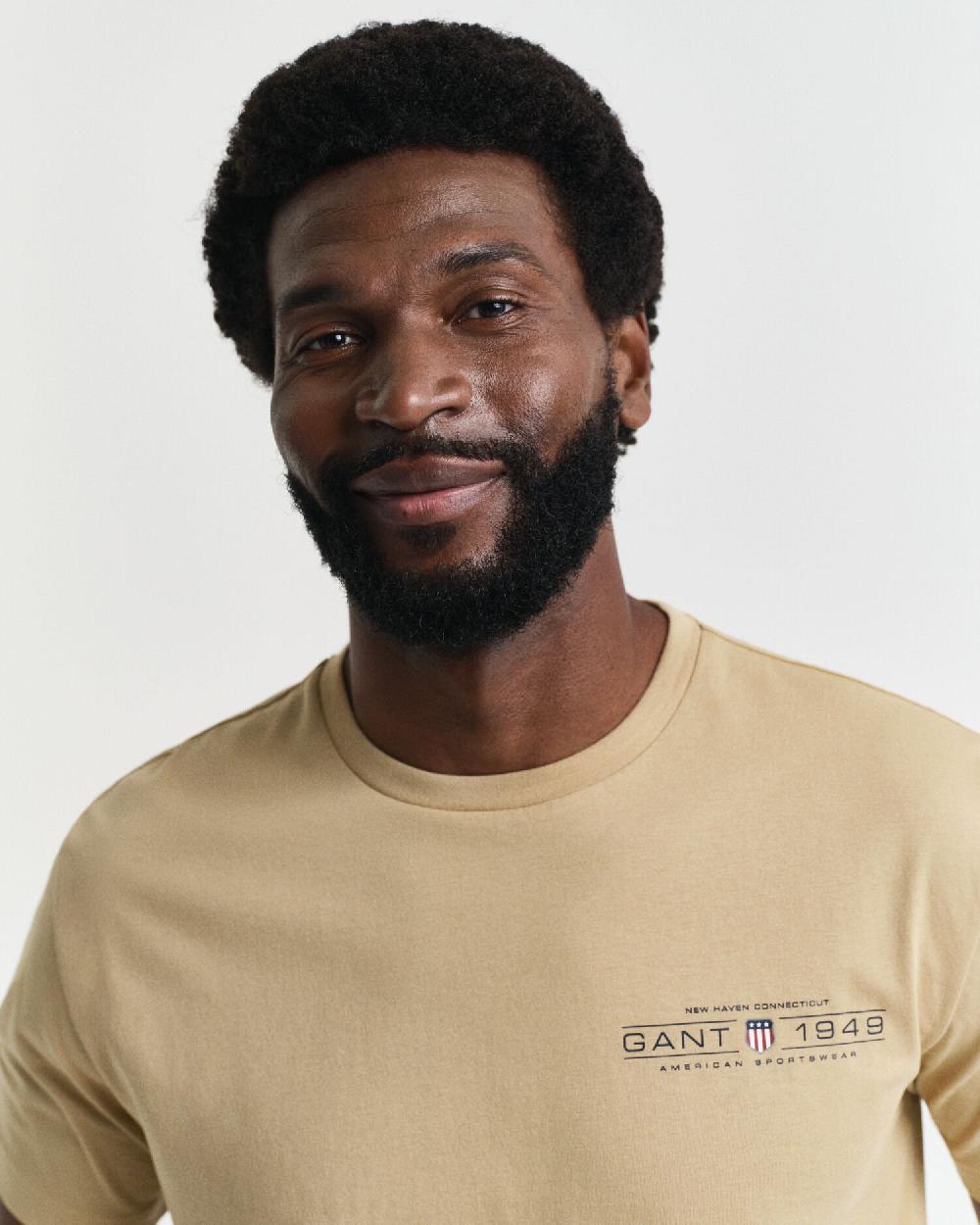 Gant Printed Graphic T-Shirt Oak Beige