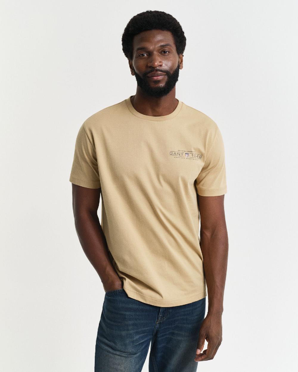gant Printed Graphic T-Shirt oak beige