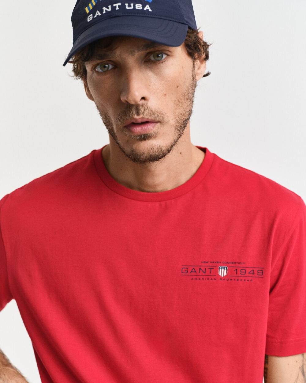 Gant Printed Graphic T-Shirt Ruby Red
