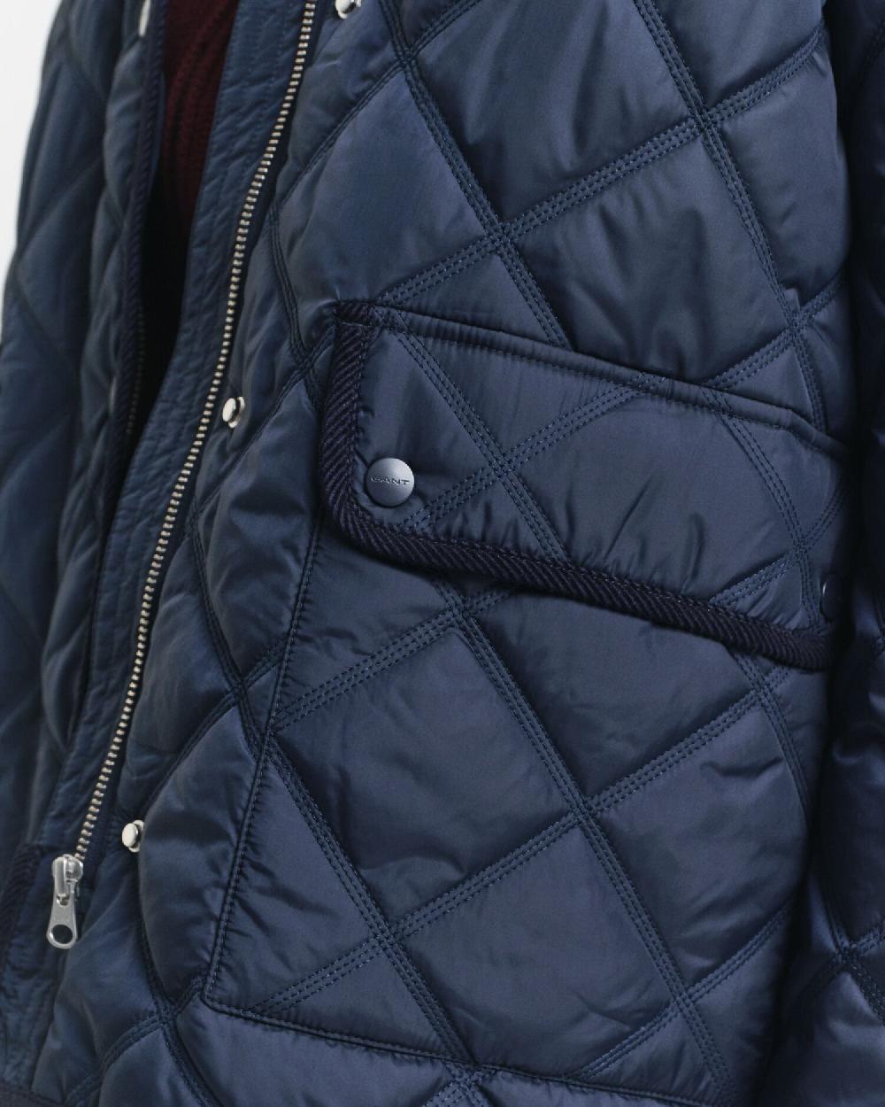 Gant Quilted Corduroy Trim Jacket Evening Blue