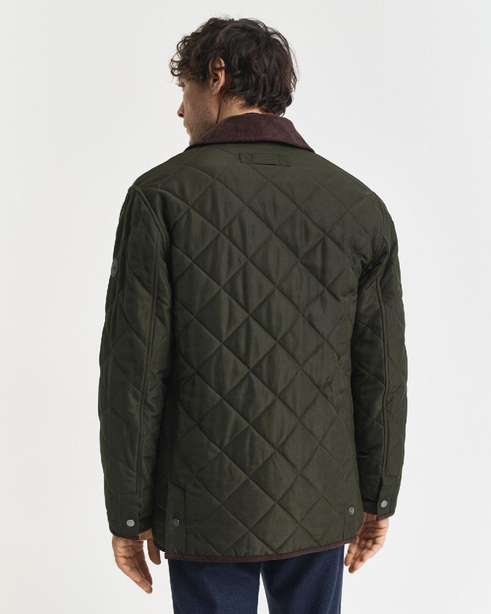 Gant Quilted Jacket Dark Moss Green