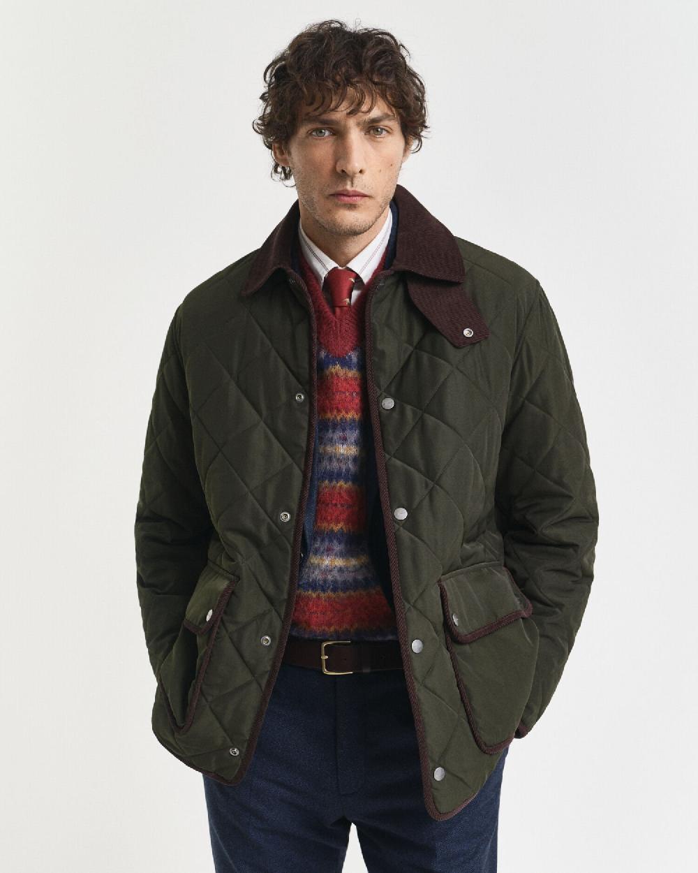 gant Quilted Jacket dark moss green