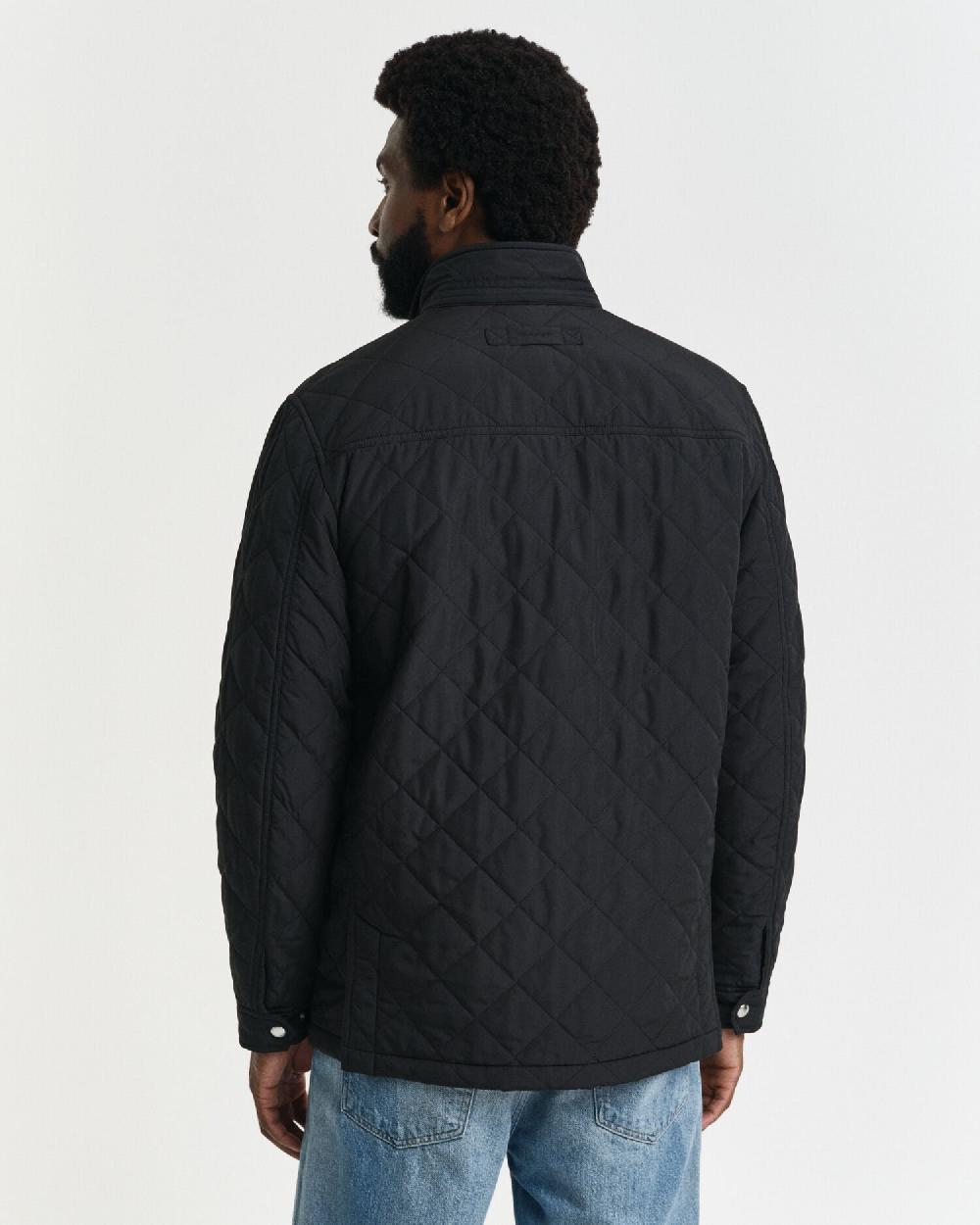 Gant Quilted Windcheater Mid-Length Jacket Black