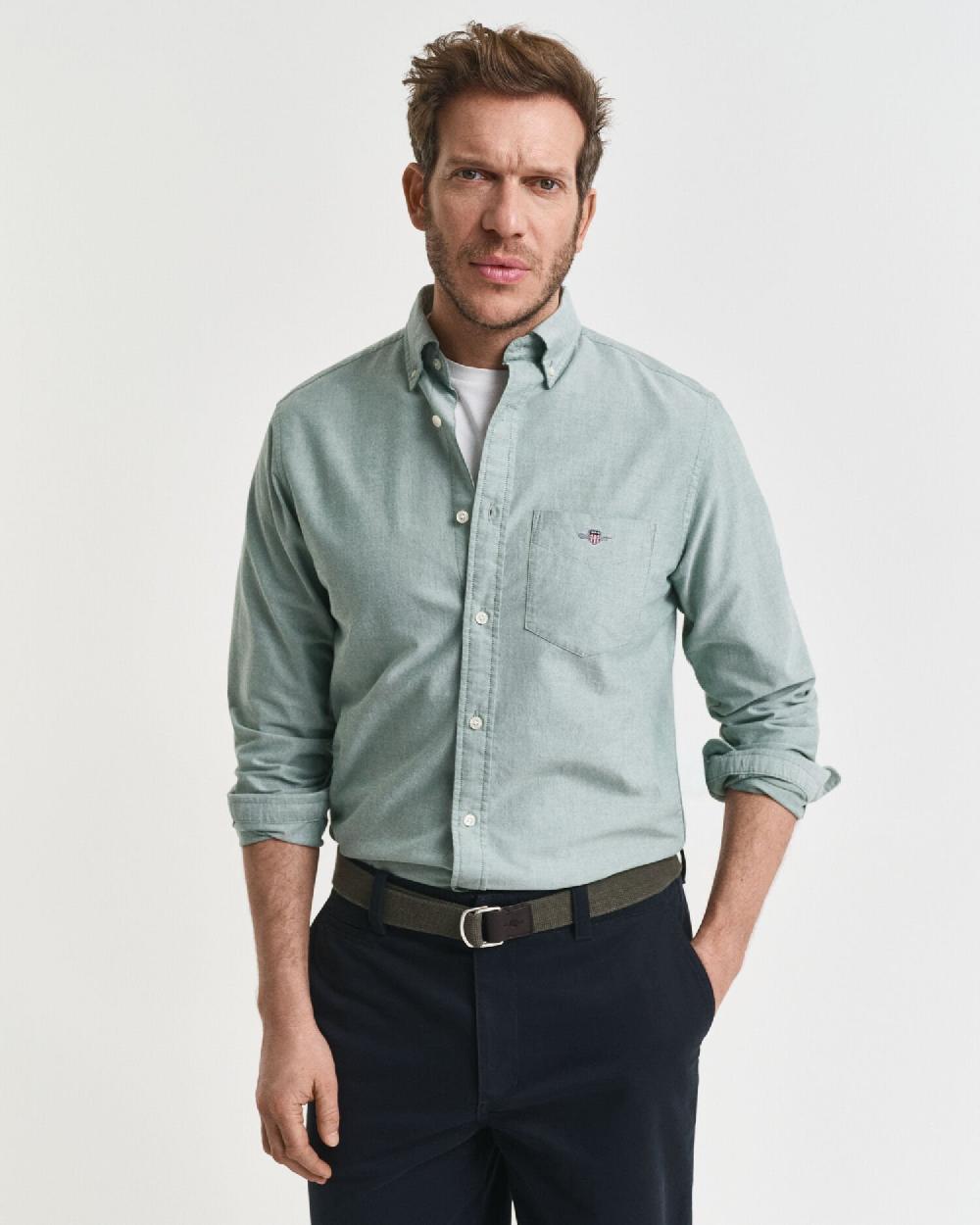 gant Regular Fit Classic Oxford Shirt forest green