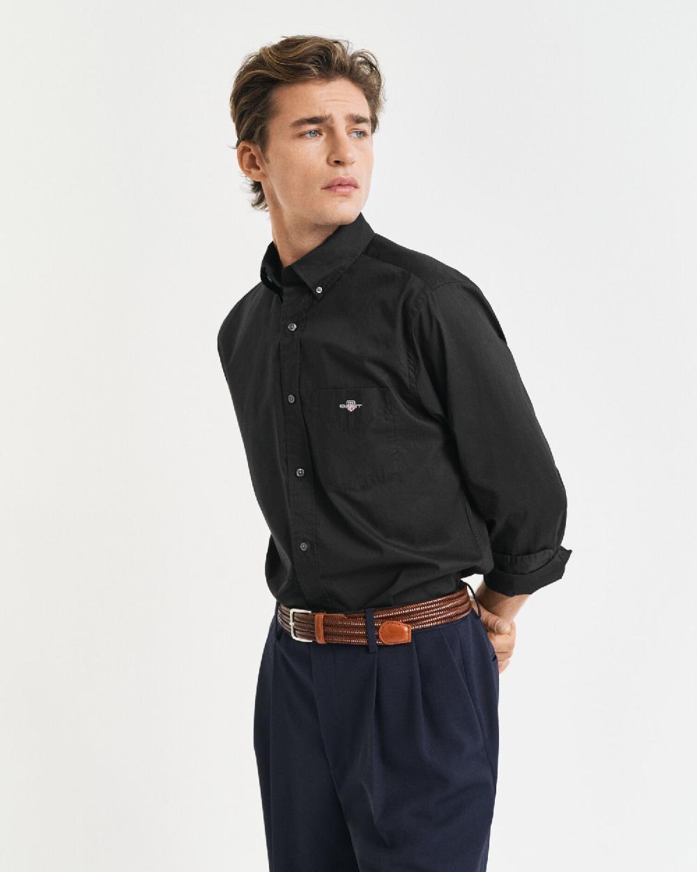 gant Regular Fit Classic Poplin Shirt black