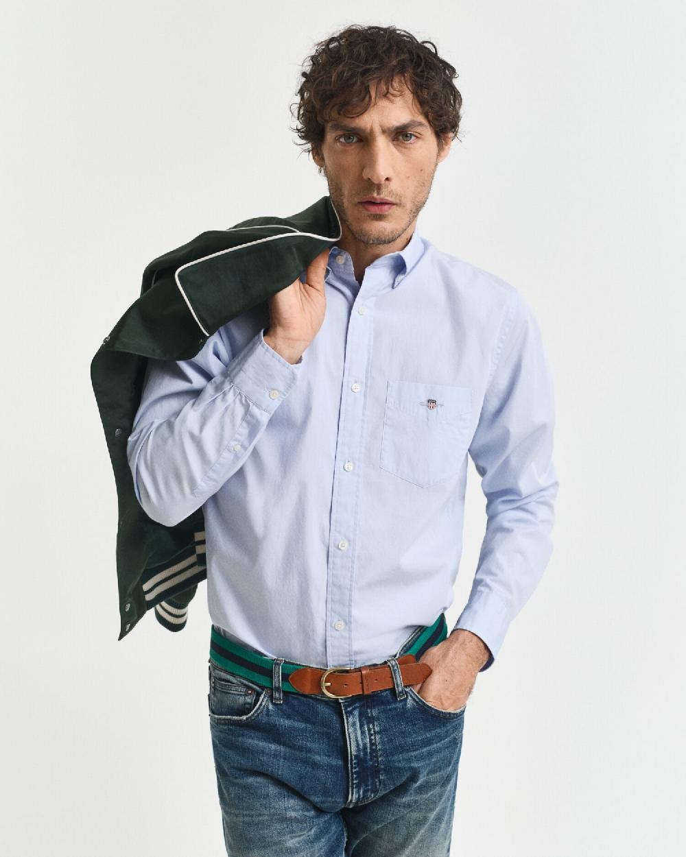 gant Regular Fit Classic Poplin Shirt light blue