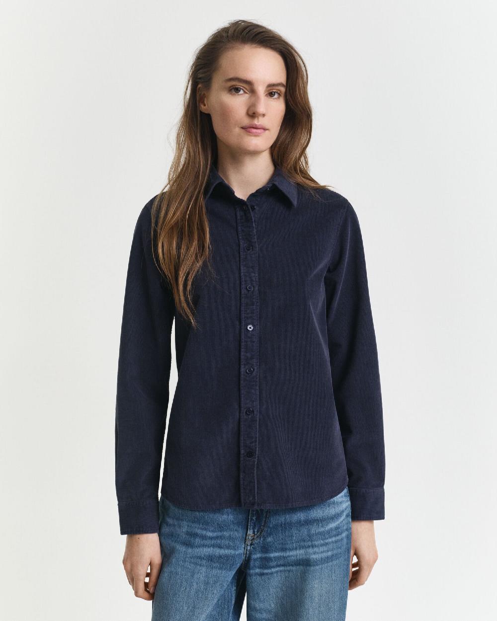 Gant Regular Fit Corduroy Shirt Evening Blue