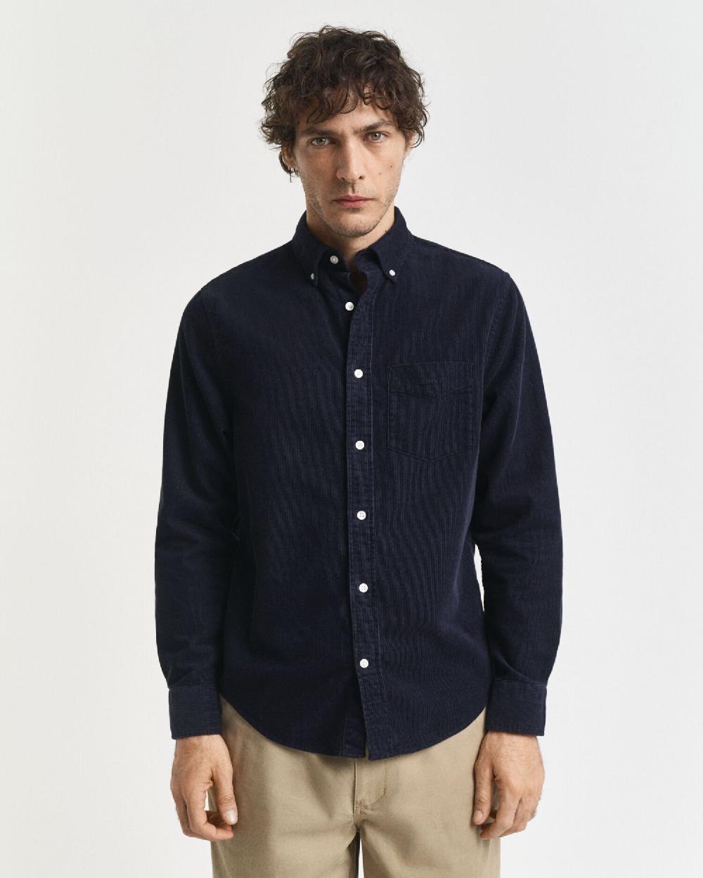Gant Regular Fit Corduroy Shirt Evening Blue