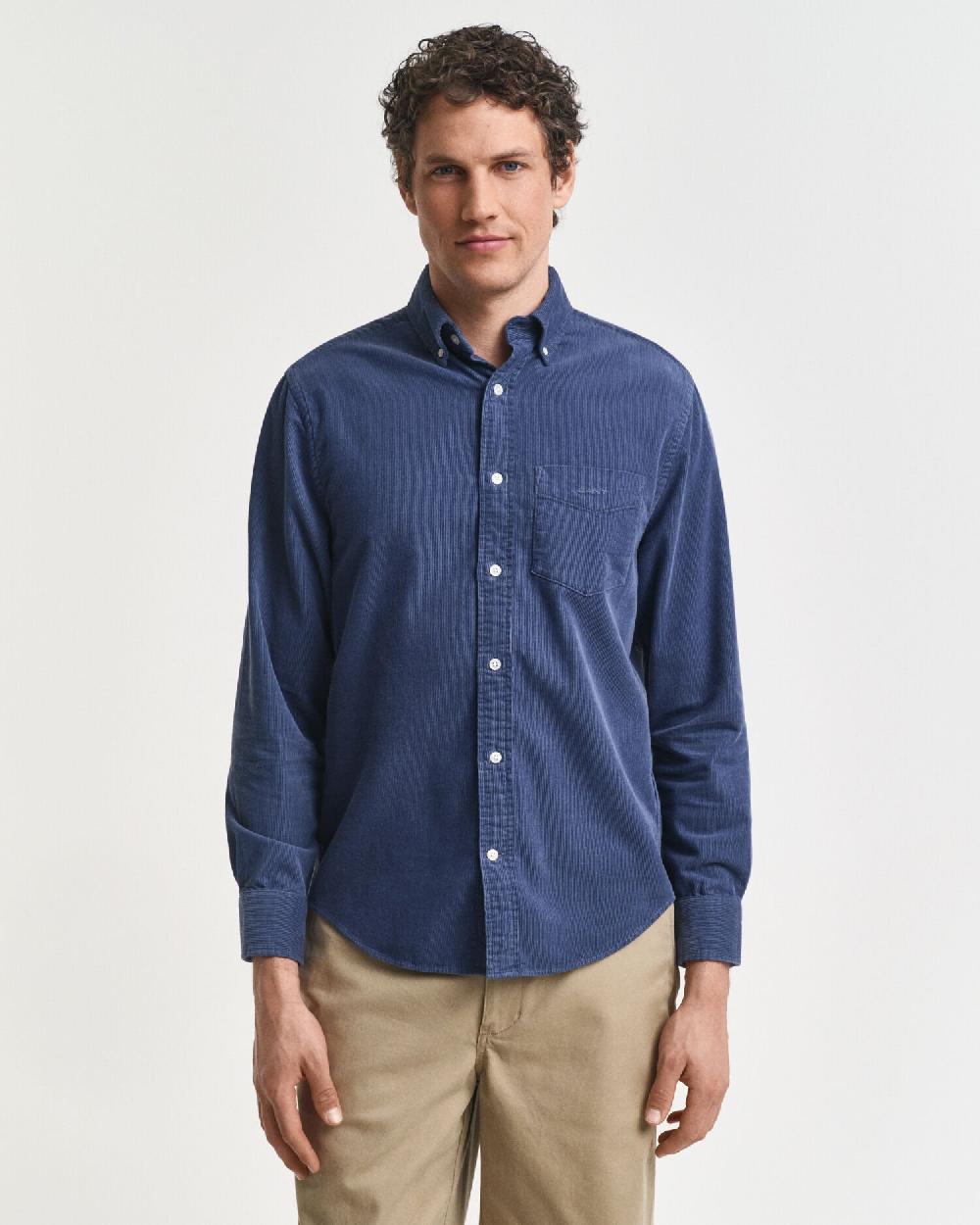 Gant Regular Fit Corduroy Shirt Naval Blue