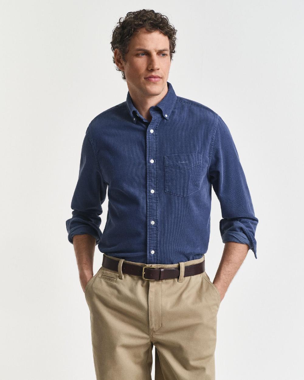 gant Regular Fit Corduroy Shirt naval blue