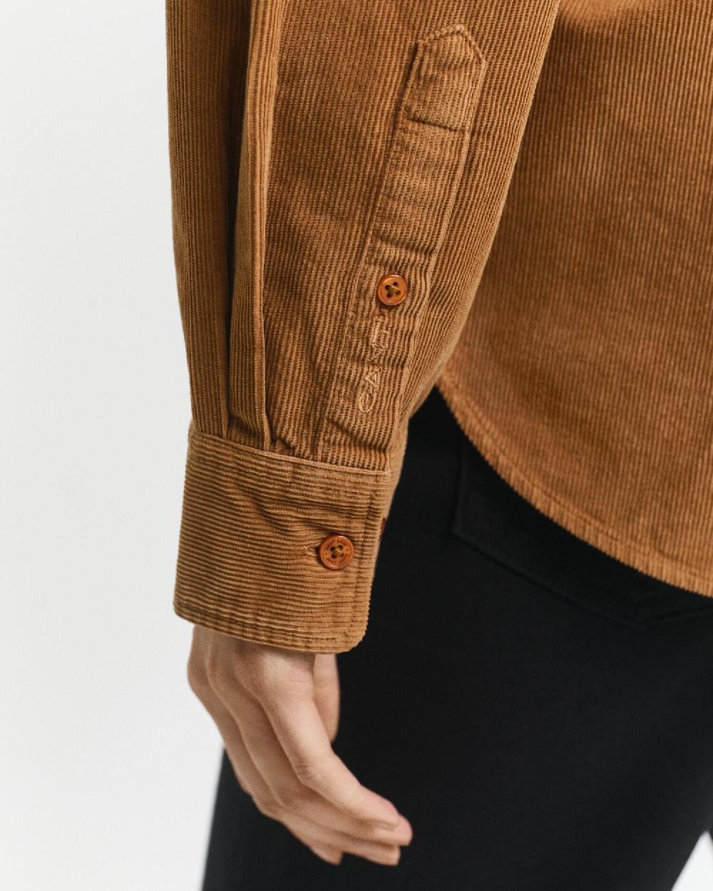 Gant Regular Fit Corduroy Shirt Whiskey Brown
