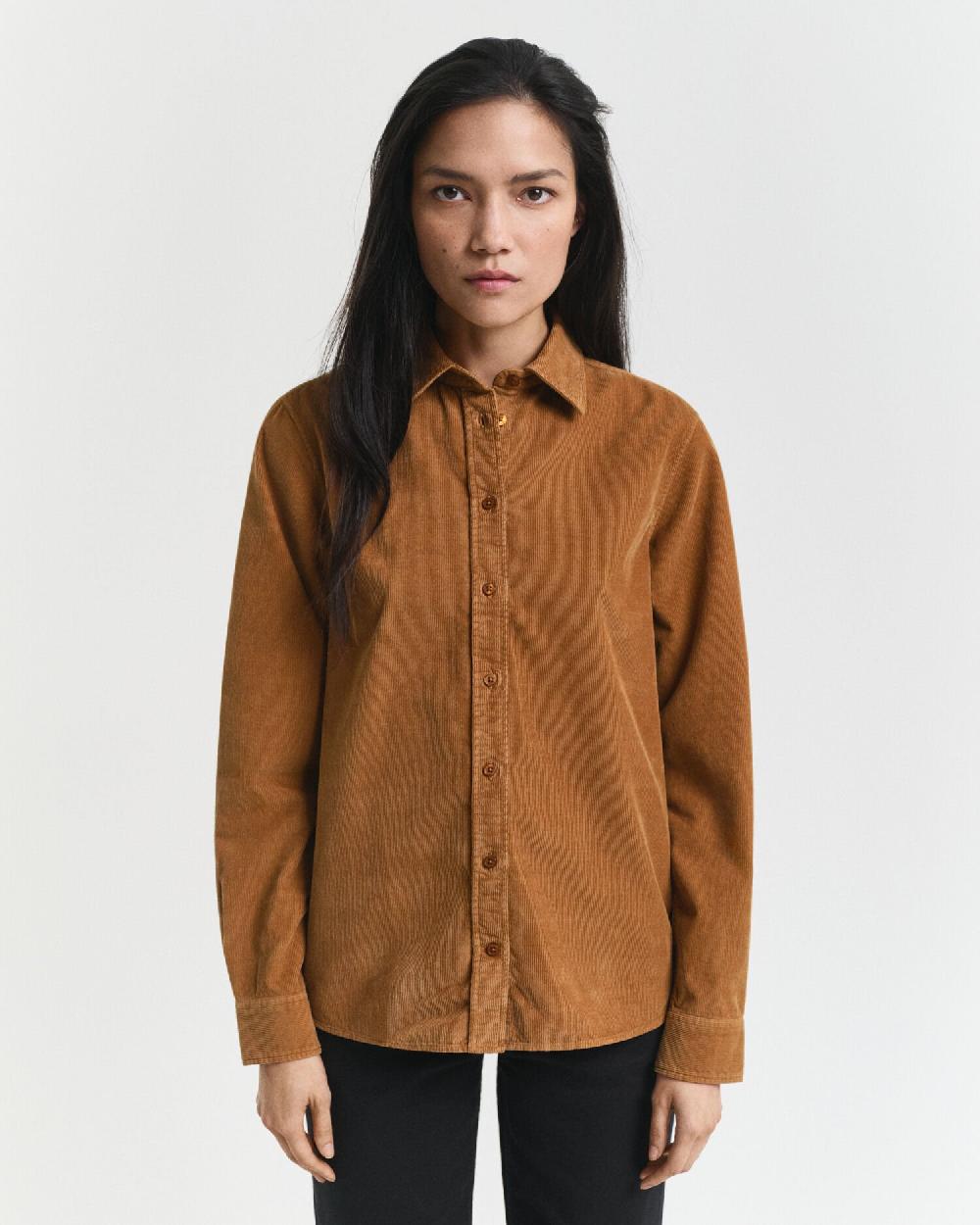 Gant Regular Fit Corduroy Shirt Whiskey Brown
