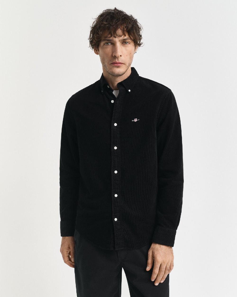 Gant Regular Fit Cotton Corduroy Shirt Black