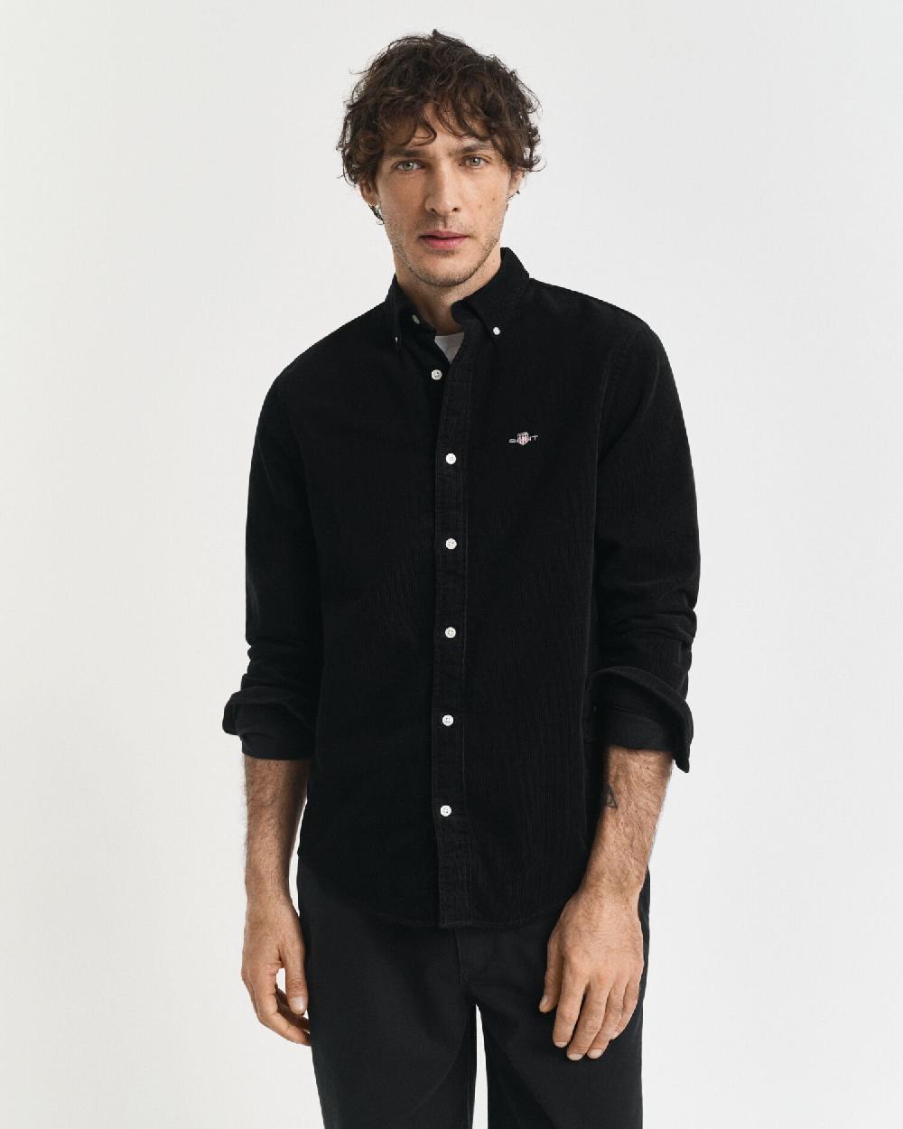 gant Regular Fit Cotton Corduroy Shirt black