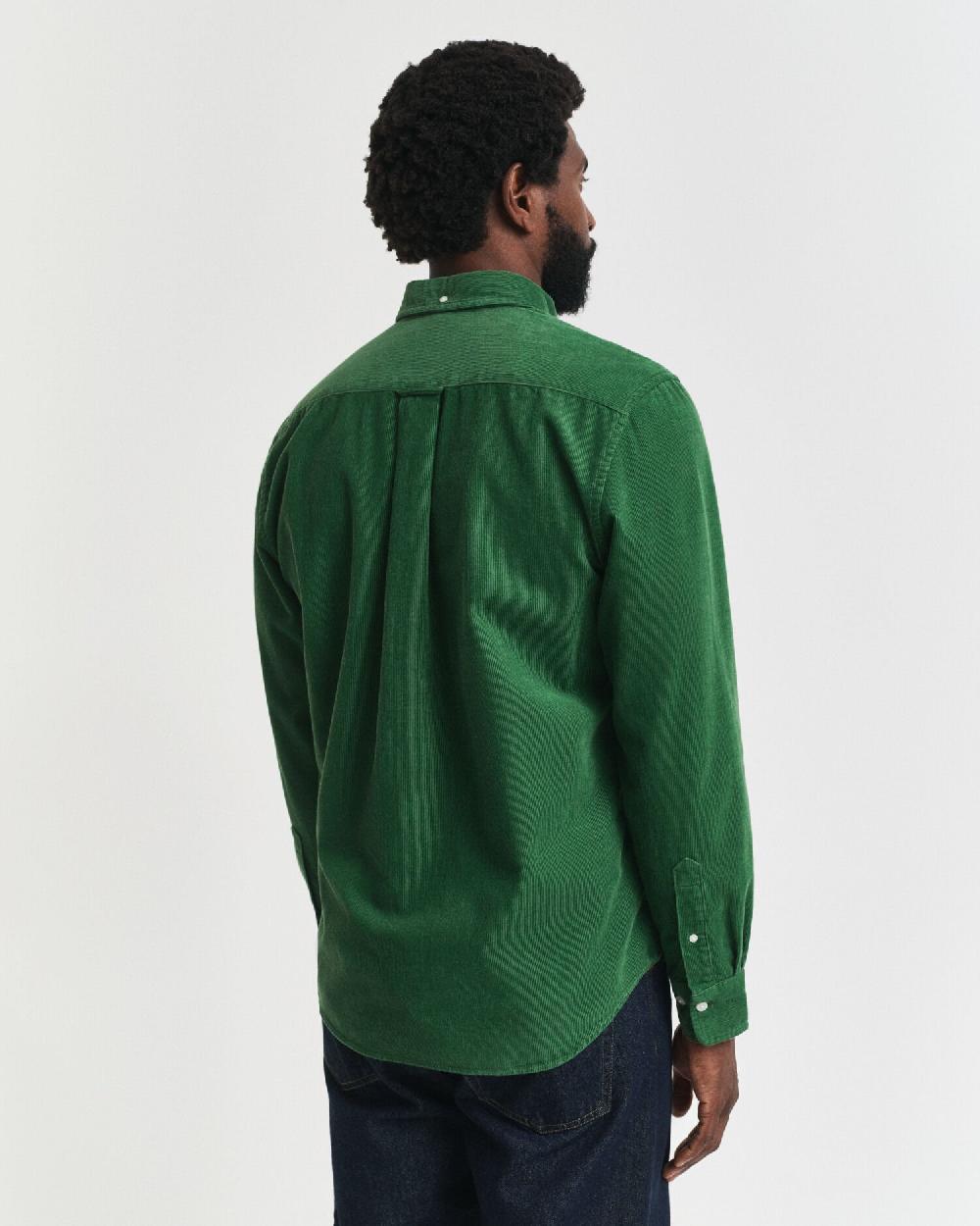 Gant Regular Fit Cotton Corduroy Shirt Grass Green