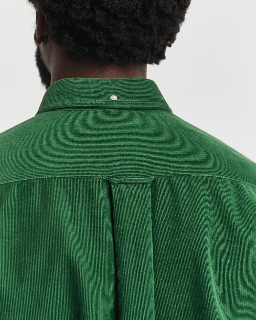 Gant Regular Fit Cotton Corduroy Shirt Grass Green