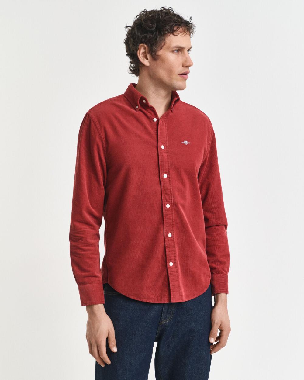Gant Regular Fit Cotton Corduroy Shirt Modern Rust