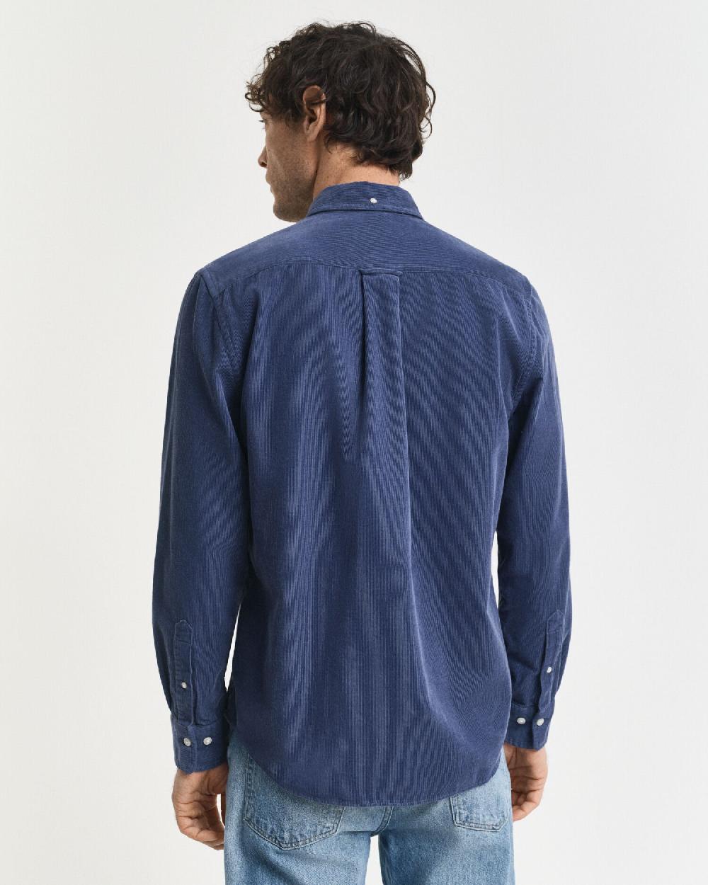 Gant Regular Fit Cotton Corduroy Shirt Naval Blue