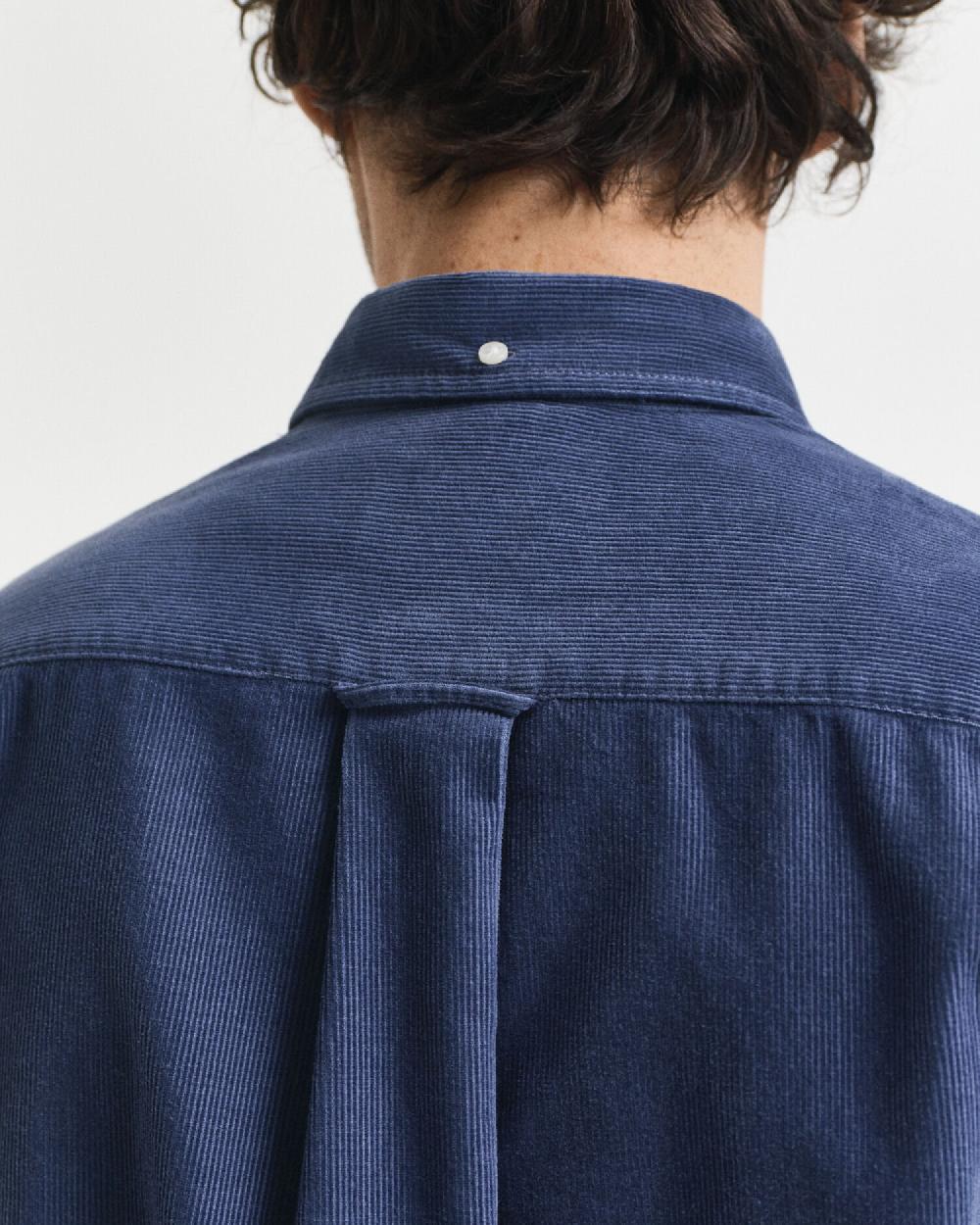 Gant Regular Fit Cotton Corduroy Shirt Naval Blue