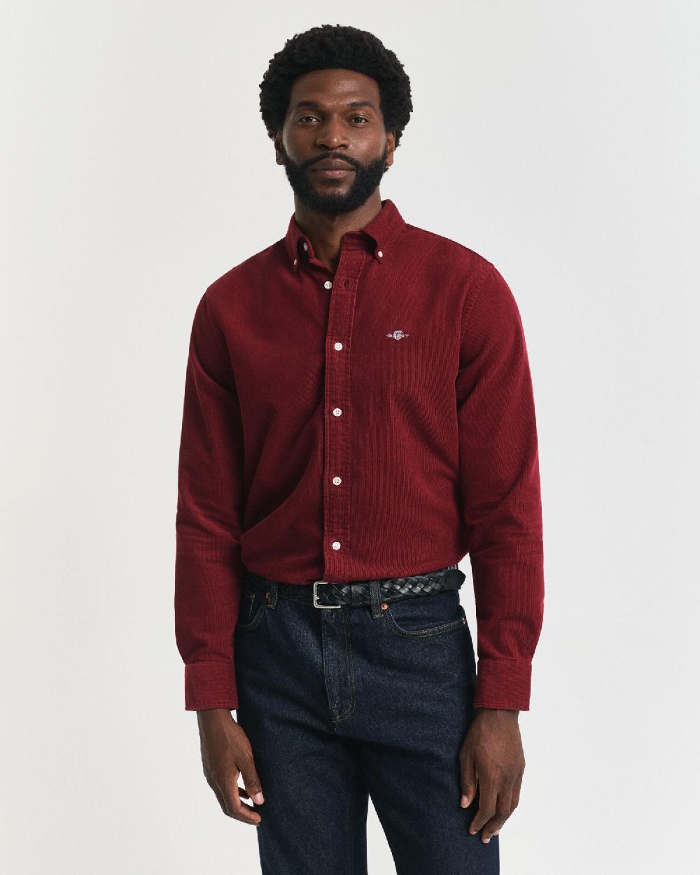 gant Regular Fit Cotton Corduroy Shirt plumped red