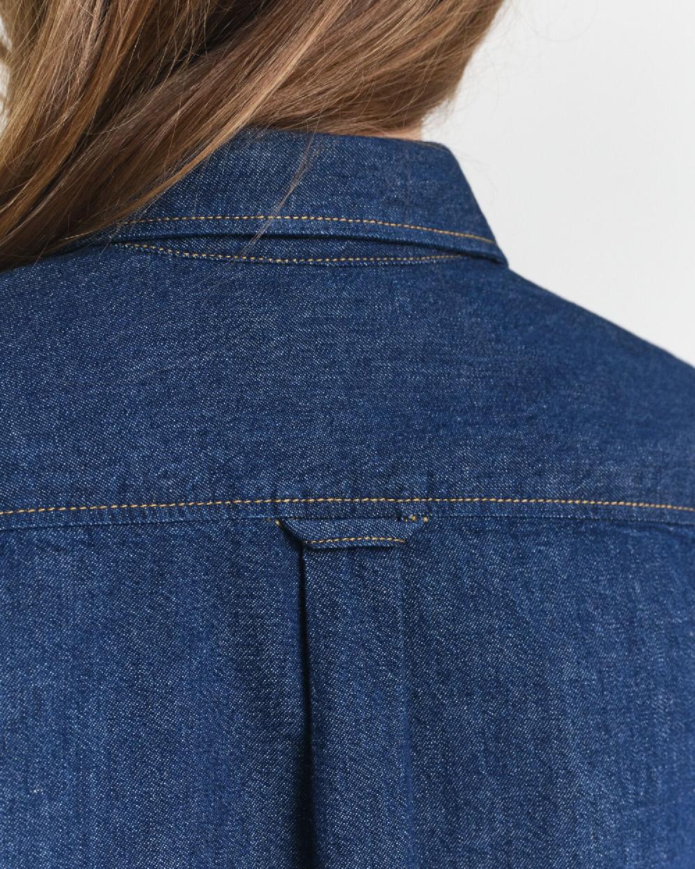 Gant Regular Fit Denim Shirt Dark Blue