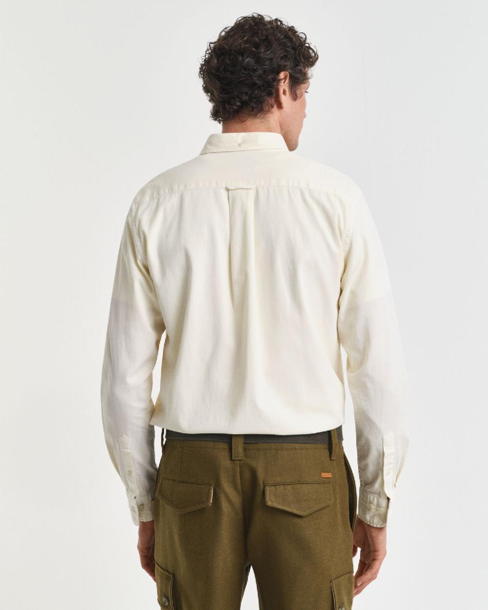 Gant Regular Fit Garment-Dyed Twill Shirt Cream